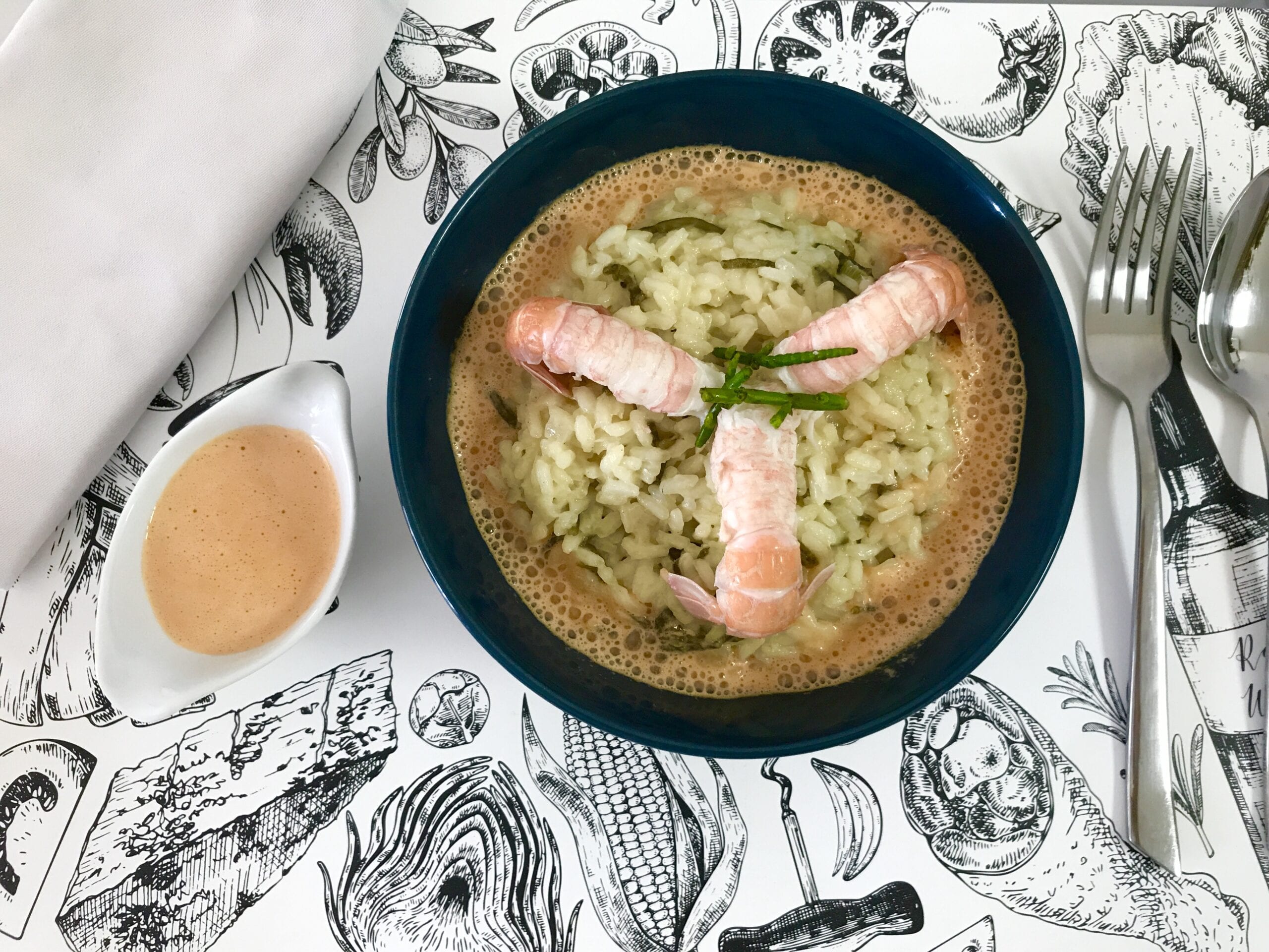 Langoustine and Samphire Risotto : La photo est une représentation de l'étape 16