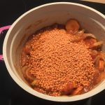 Red lentil dhal: The image is a representative of the step 4