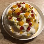 Pavlova with citrus and exotic fruits: The image is a representative of the step 13