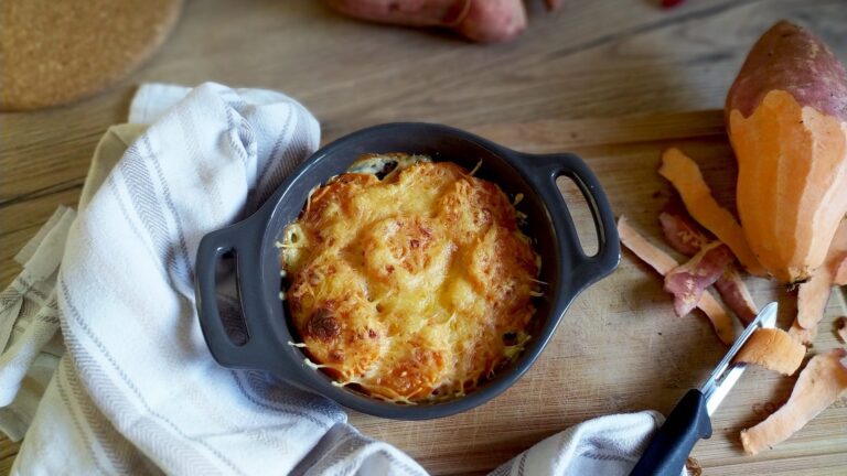 La photo représente la recette : Gratin de patates douces
