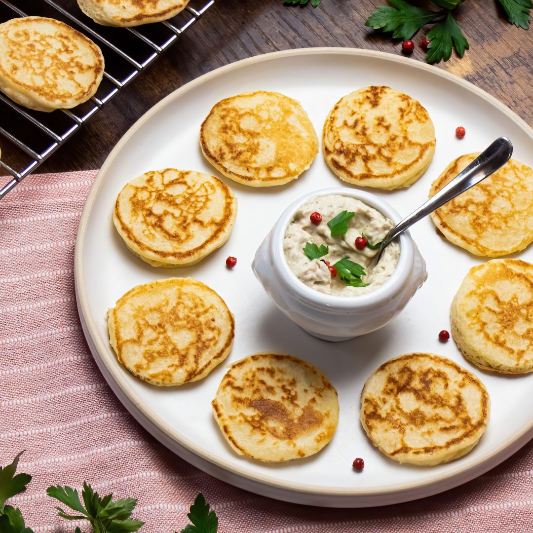 The photo represents the recipe: Homemade blinis