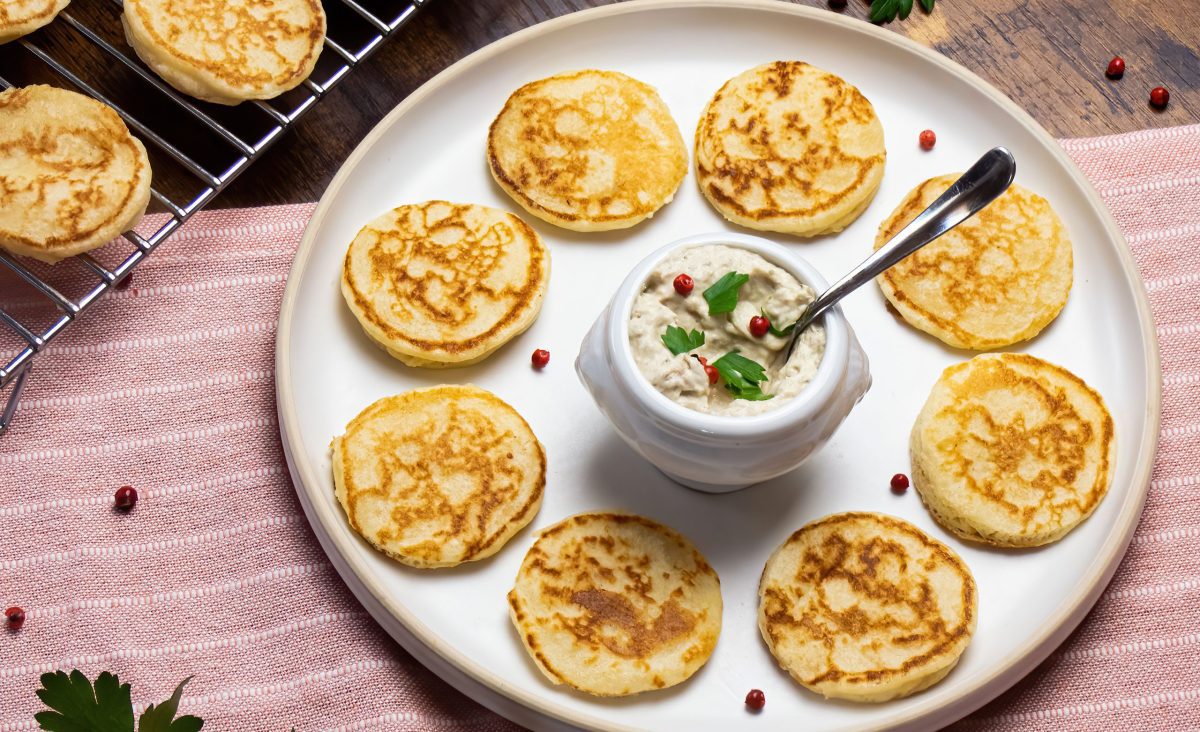 The photo represents the recipe: Homemade blinis