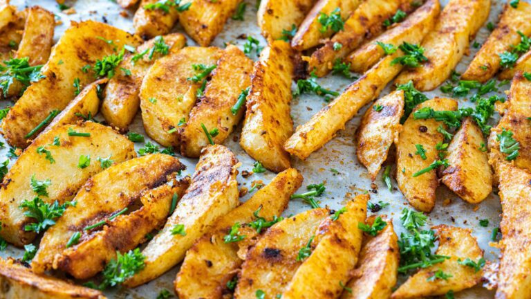 La photo représente la recette : Potatoes au four aux épices et parmesan