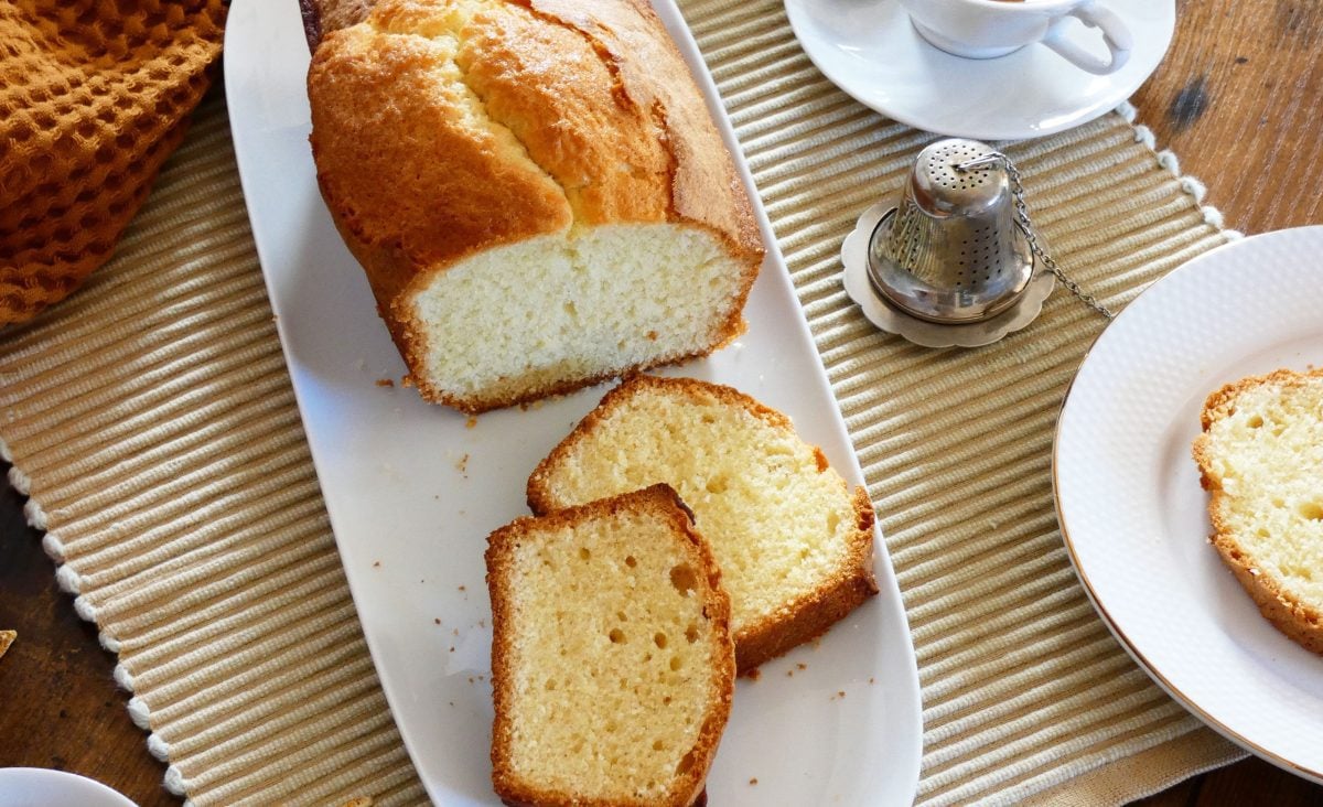 La photo représente la r ecette : French Pound Cake (Quatre-Quarts)