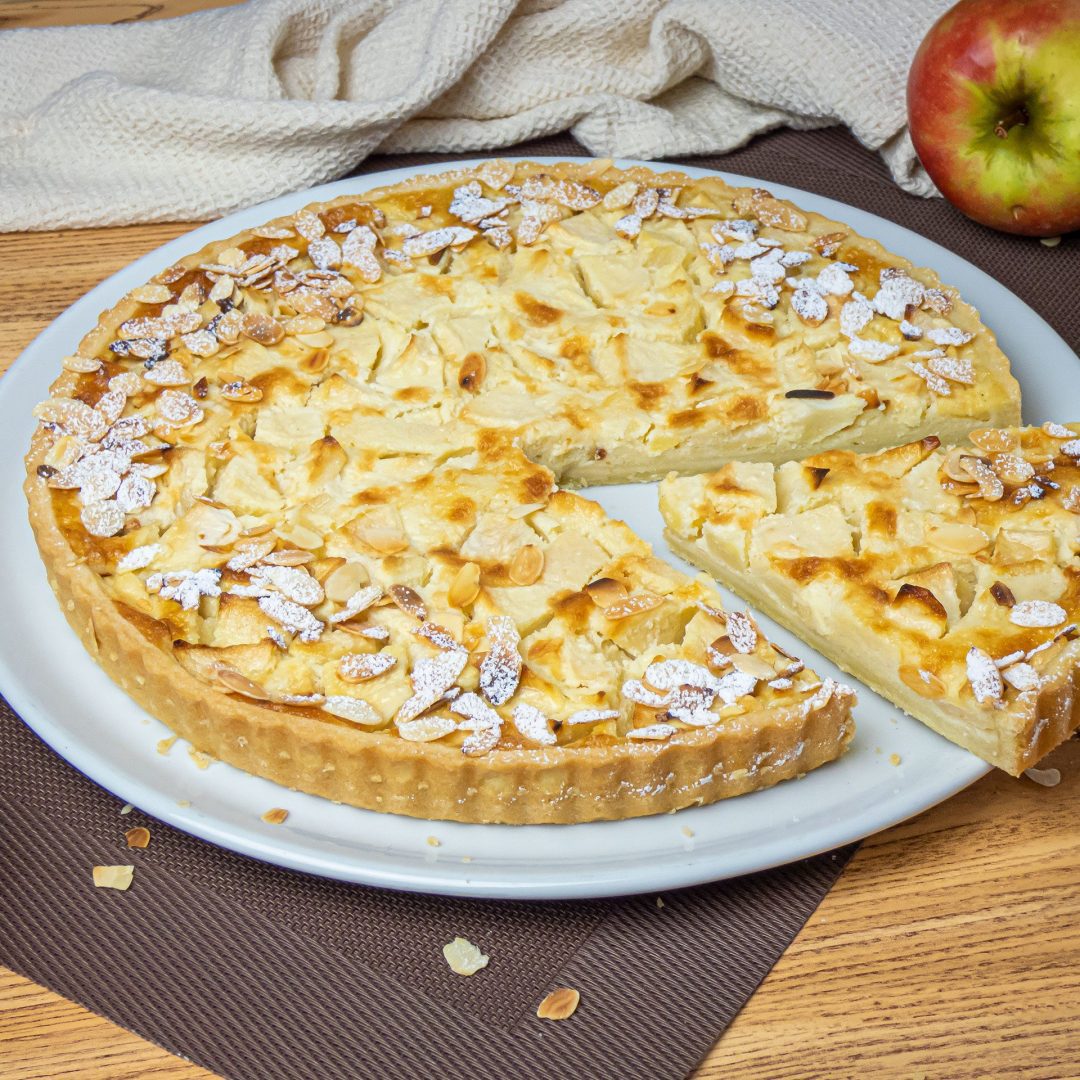 La photo représente la recette : Tarte Normande aux pommes