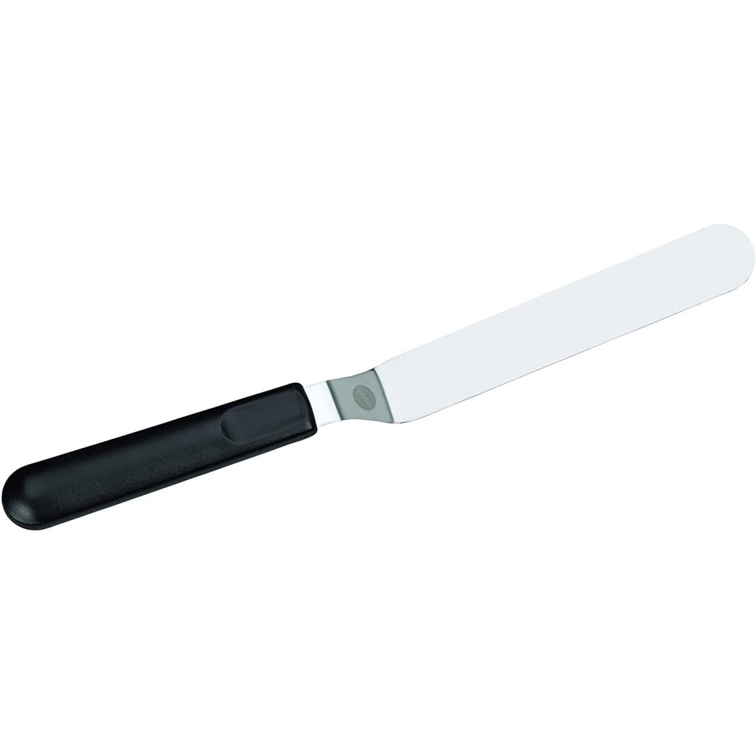 The photo shows the utensil: Angled Spatula