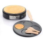 The photo shows the utensil: Electric crepe maker
