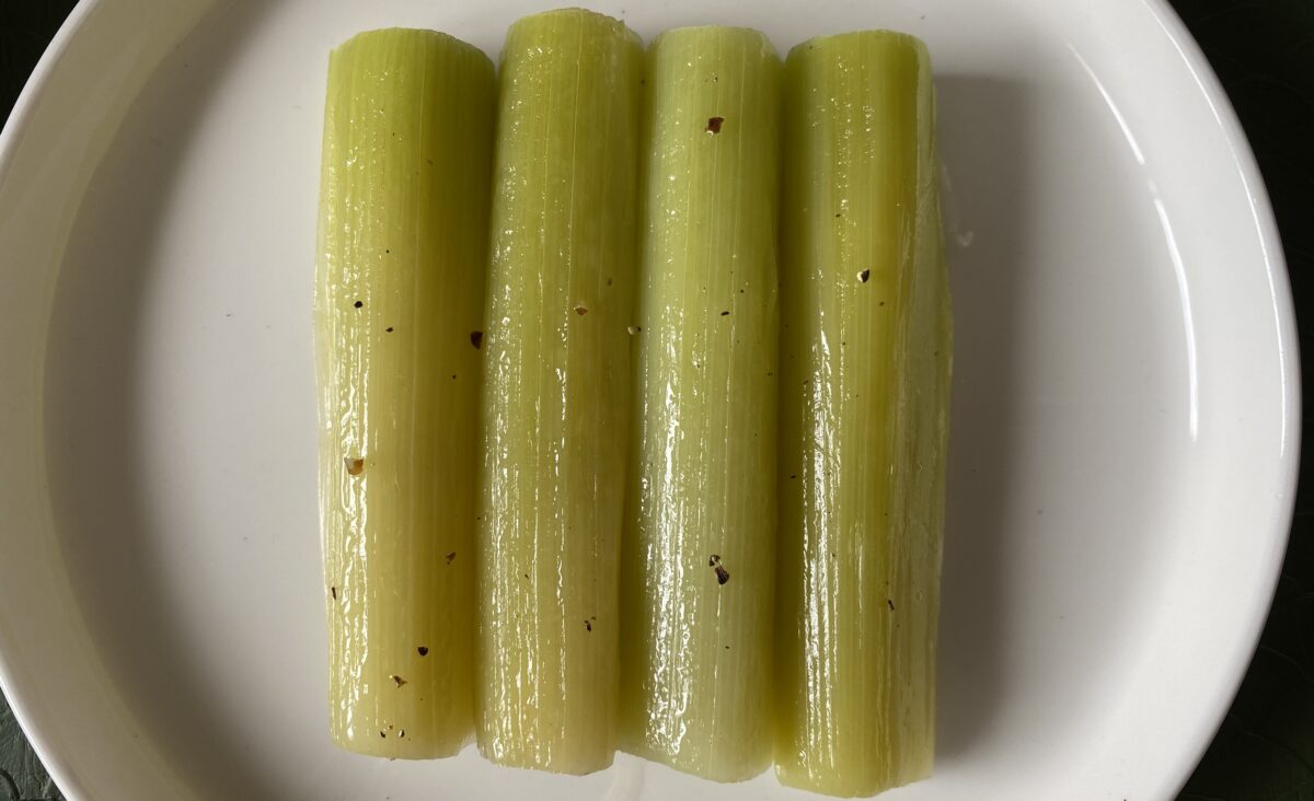Leeks Vinaigrette with Eggs: The image is a representative of the step 9