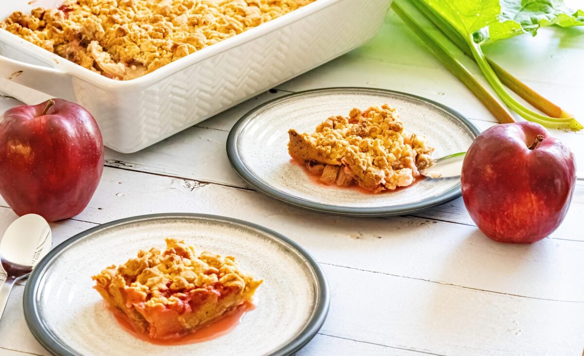 Crumble pomme rhubarbe