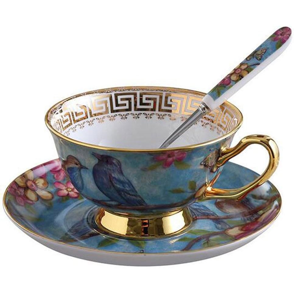 Tasse oiseau en porcelaine