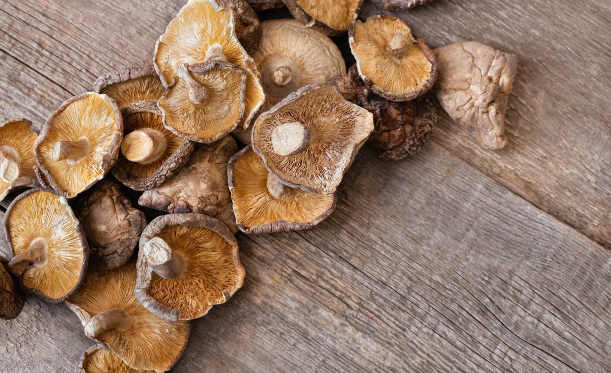 The photo shows the ingredient: Shiitake Mushrooms