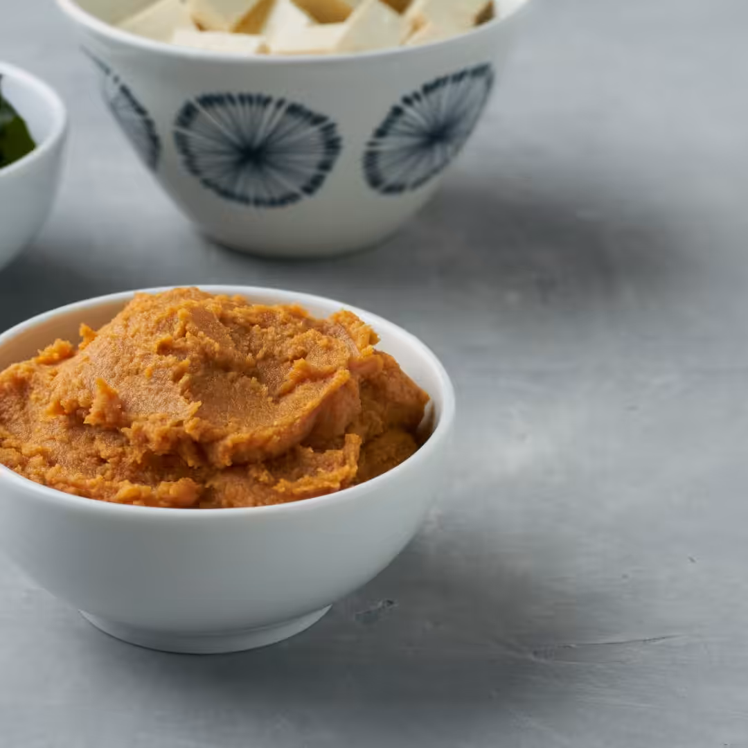 The photo shows the ingredient: Brown Miso